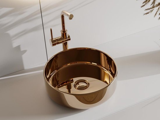 Design Waskom koperkleurig 36 cm rond B 478