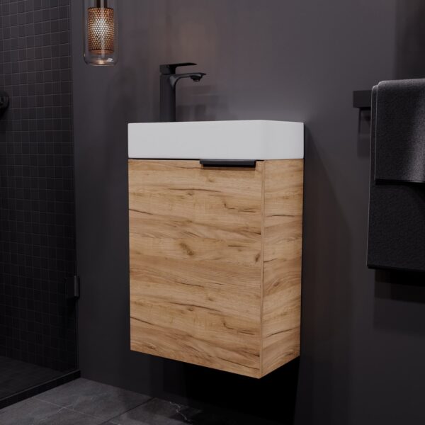 Badmeubel 40 cm met keramische wastafel WC badkamermeubelset pla 130