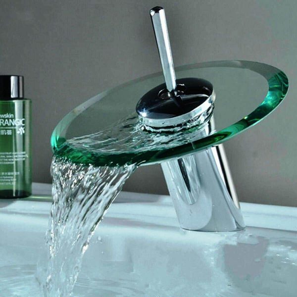 Design Watervalkraan met glazen schijf sol 3433 - Afbeelding 2
