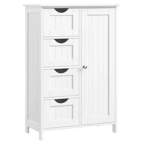 Badkamer kast wit 55x8 cm met deur en 4 laden MDF W36