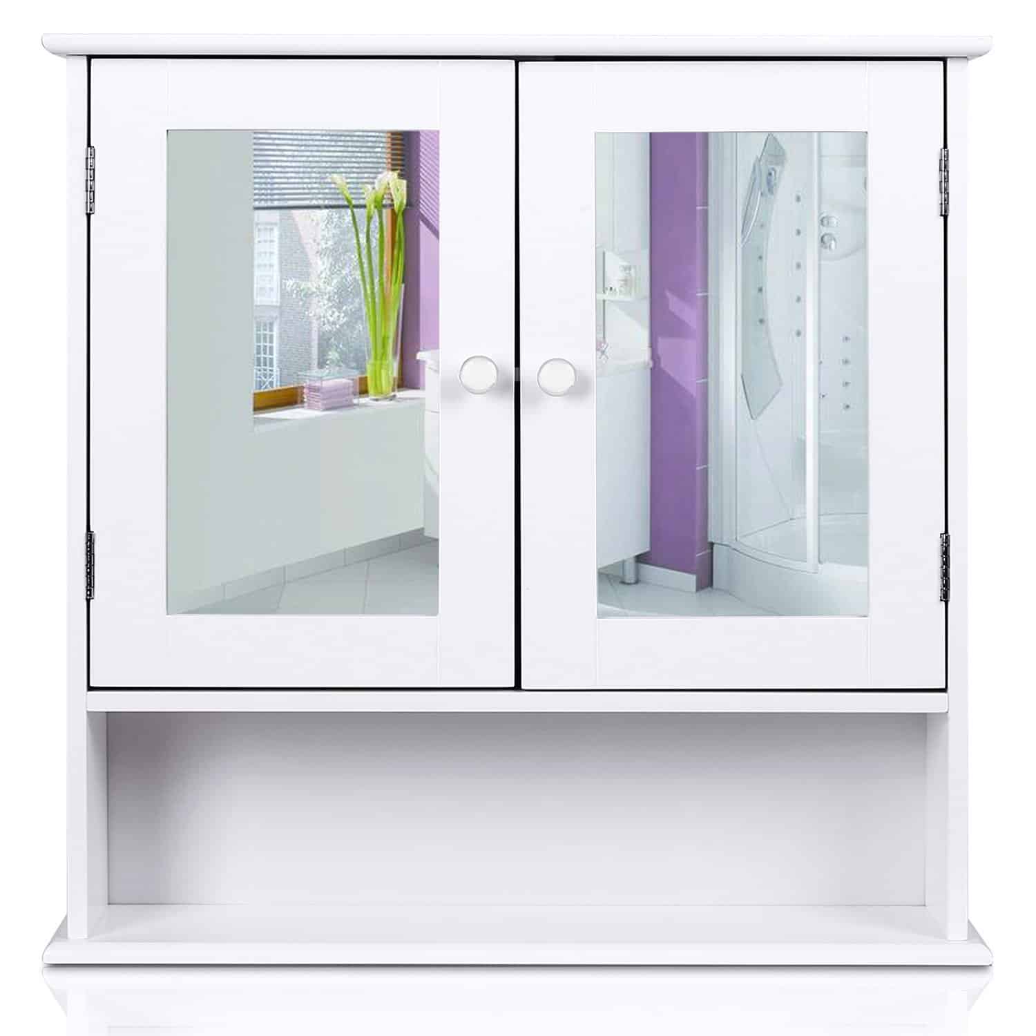 Design Spiegelkast Wit mdf 56x58 hoog sol 1872 - Afbeelding 5