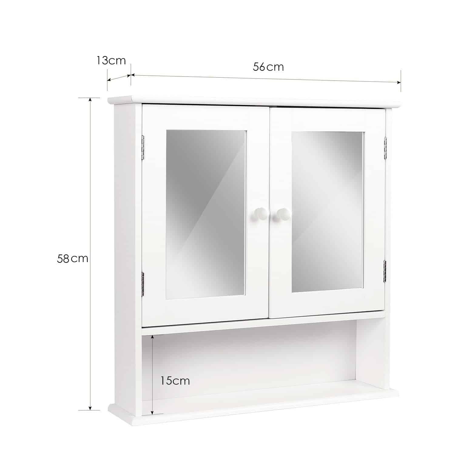 Design Spiegelkast Wit mdf 56x58 hoog sol 1872 - Afbeelding 3