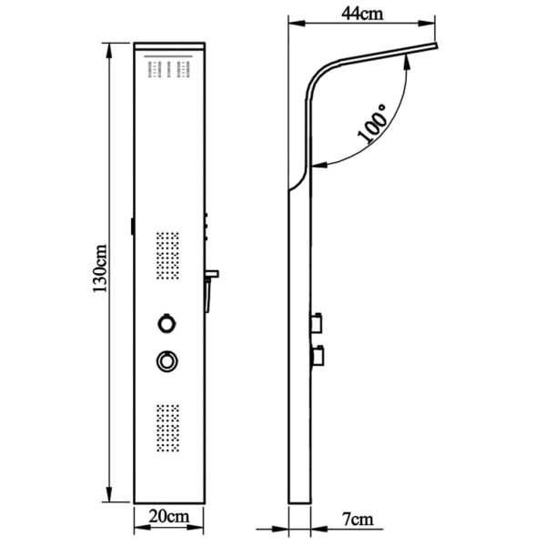 Design Rvs Douche paneel met Leds  Thermostaat en Waterval SK 01 - Afbeelding 10