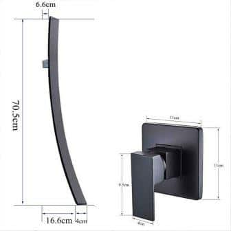 Design Wastafel Waterval Mengkraan Muur Zwart exclusief model Al 1837 - Afbeelding 6
