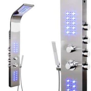 Design Rvs Douche paneel met Leds  Thermostaat en Waterval SK 01