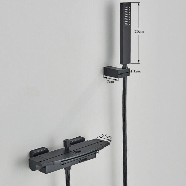 Badkraan doucheset zwarte douche waterval kraan bad M 4878 - Afbeelding 2