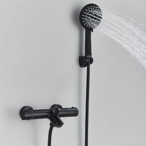 Badkraan doucheset met thermostaat zwarte douche waterval kraan bad M 5050