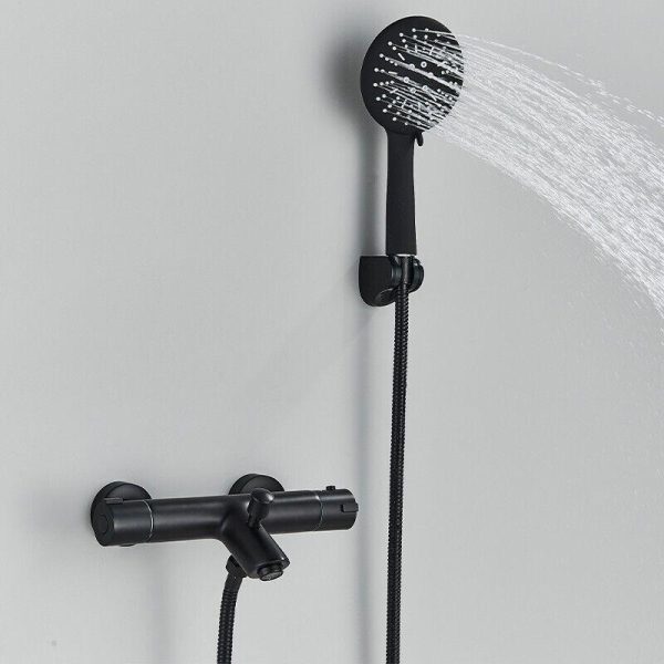 Badkraan doucheset met thermostaat zwarte douche waterval kraan bad M 5050