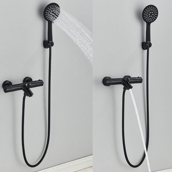 Badkraan doucheset met thermostaat zwarte douche waterval kraan bad M 5050 - Afbeelding 3