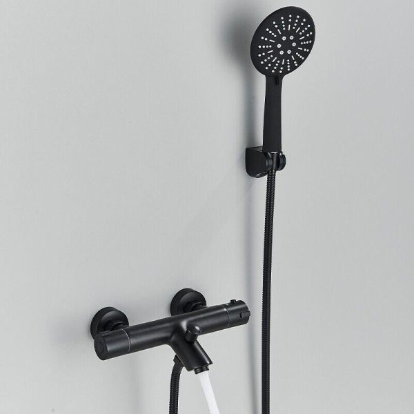 Badkraan doucheset met thermostaat zwarte douche waterval kraan bad M 5050 - Afbeelding 4