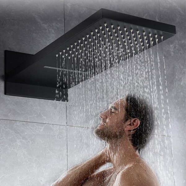 inbouw douche mengkraan met thermostaat set zwart regendouche  M 820 - Afbeelding 5