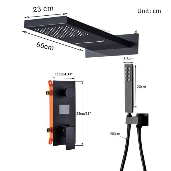 inbouw douche mengkraan set zwart regendouche  M 780 - Afbeelding 7