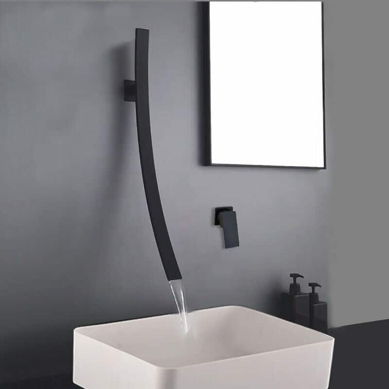 Design Wastafel Waterval Mengkraan Muur Zwart exclusief model Al 1837 - Afbeelding 7