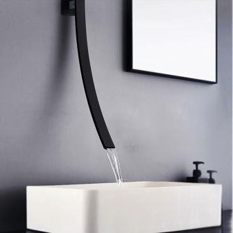 Design Wastafel Waterval Mengkraan Muur Zwart exclusief model Al 1837 - Afbeelding 4