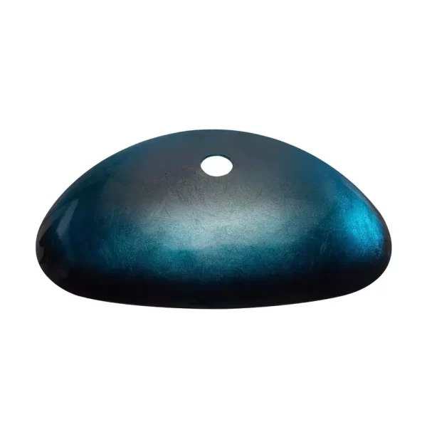 Glazen wastafel, opzetwastafel, waskom, ovaal Zwart Blauw  53x35x16 cm Doro 15 - Afbeelding 6