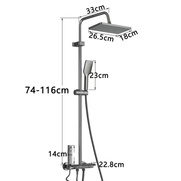 Douchesysteem Douchekraan Handdouche Set Mengkraan Regendouche Aluminium M8500 - Afbeelding 2