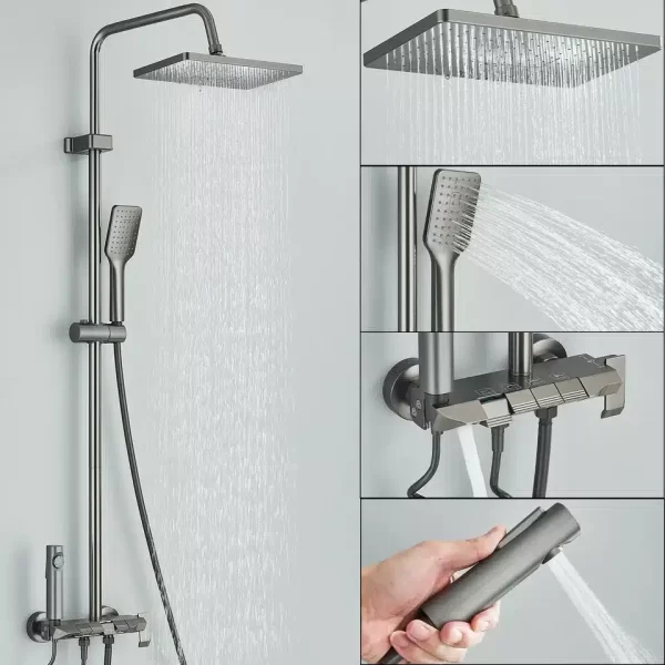Douchesysteem Douchekraan Handdouche Set Mengkraan Regendouche Aluminium M8500 - Afbeelding 4