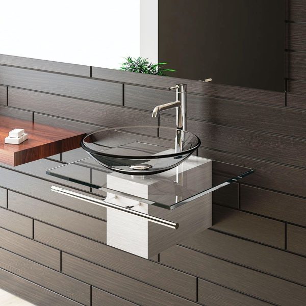 Design Wastafel met onderkast Blank Glas Sol 2238