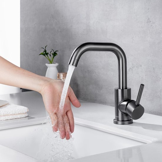 Wastafelkraan Gun Metal Zwart B955 - Afbeelding 3