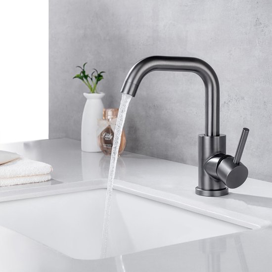 Wastafelkraan Gun Metal Zwart B955 - Afbeelding 4