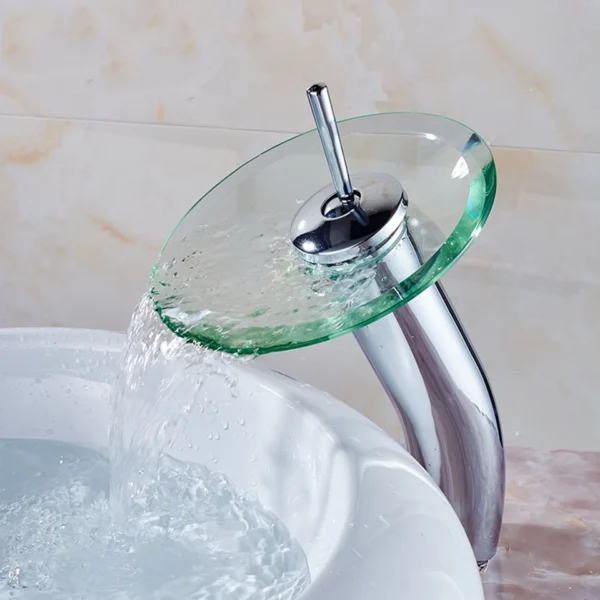 Hoge Design Watervalkraan met glazen schijf  Sch 14 - Afbeelding 5