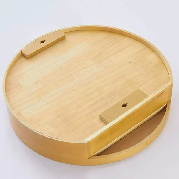 Ronde schuifspiegel kast hout 50 cm doorsnede sol 987 - Afbeelding 5