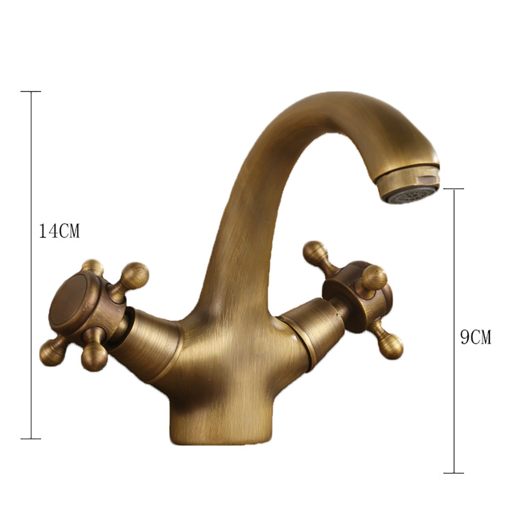 Retro Wastafel mengkraan 2 knoppen met rvs aansluitslangen A 278 - Afbeelding 2