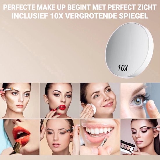 Hollywood Spiegel 58x46CM - Bluetooth Speakers - 15x Led Lampen - USB + USB-C Oplaadpoort sol B 258 - Afbeelding 5