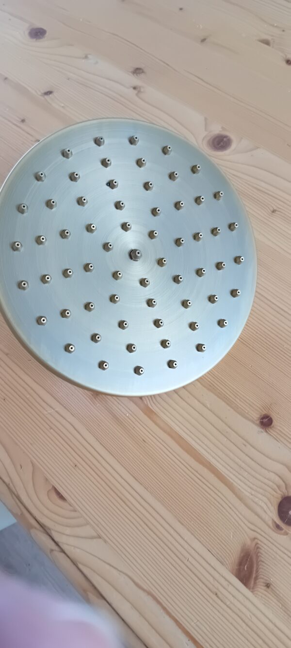 Messing  Regendouchekop 20 cm met kogelkopaansluiting1/2" sch 02 - Afbeelding 3