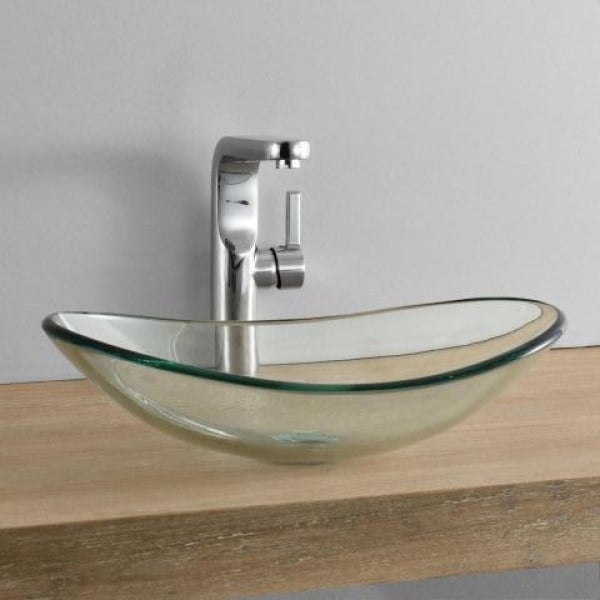 Wasbak ovaal Blank Glas 47x 30 cm  Sol 143