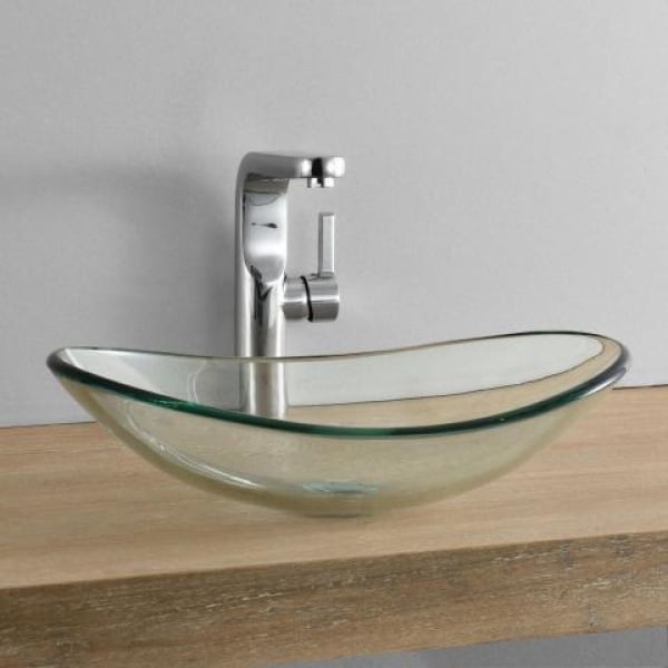 Hertellen mug sleuf Wasbak ovaal Blank Glas 47x 30 cm met krasje Sol 1428 - Sanitair Online