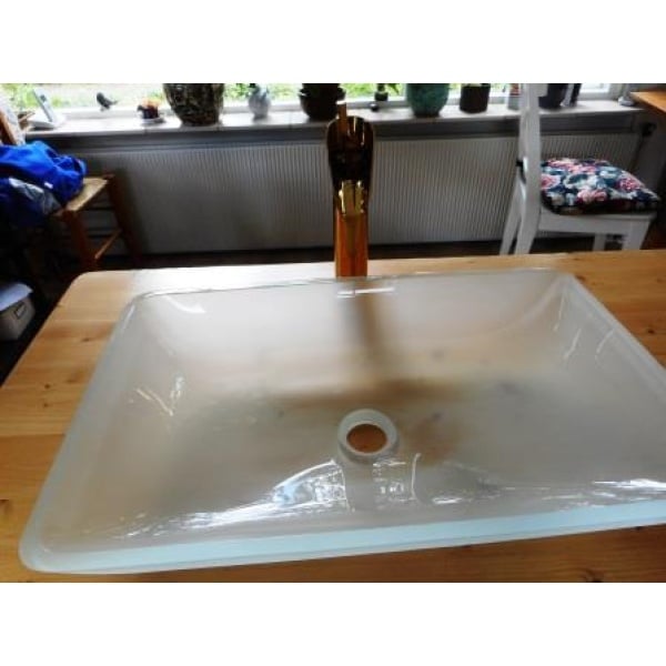 Afkorting Gevaar Turbine Wasbak Melkglas 57x36 cm AANBIEDING sol 1128 - Sanitair Online